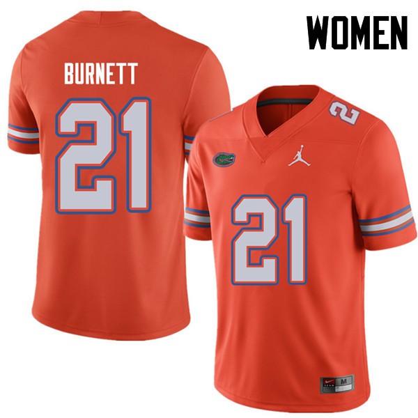 Jordan Brand Women #21 McArthur Burnett Florida Gators College Football Jerseys Orange